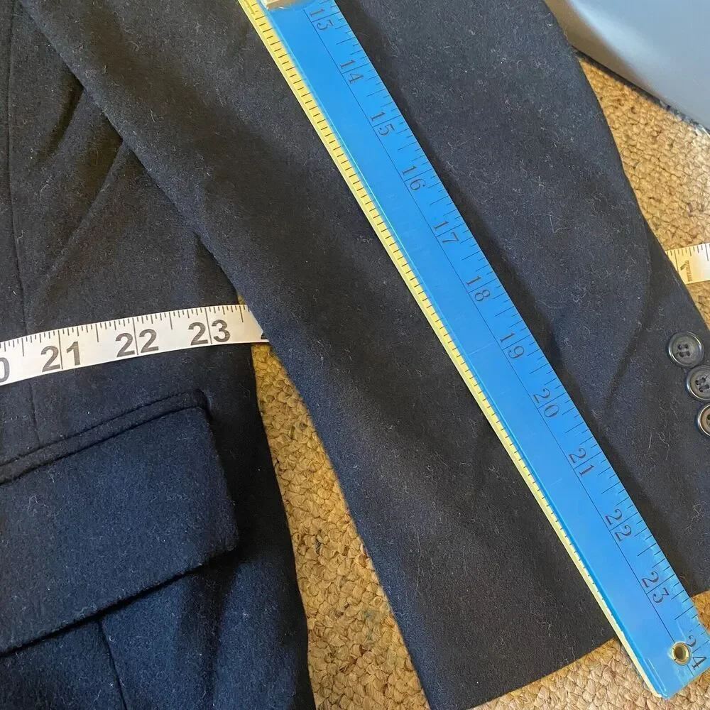 Gianfranco Ruffini Italy Mens 46R Blazer Black Cashmere Blend Suit Jacket Career